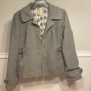 Tulle gray wool pea coat! Size LARGE